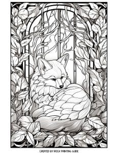 Free stained glass fall coloring pages for adults