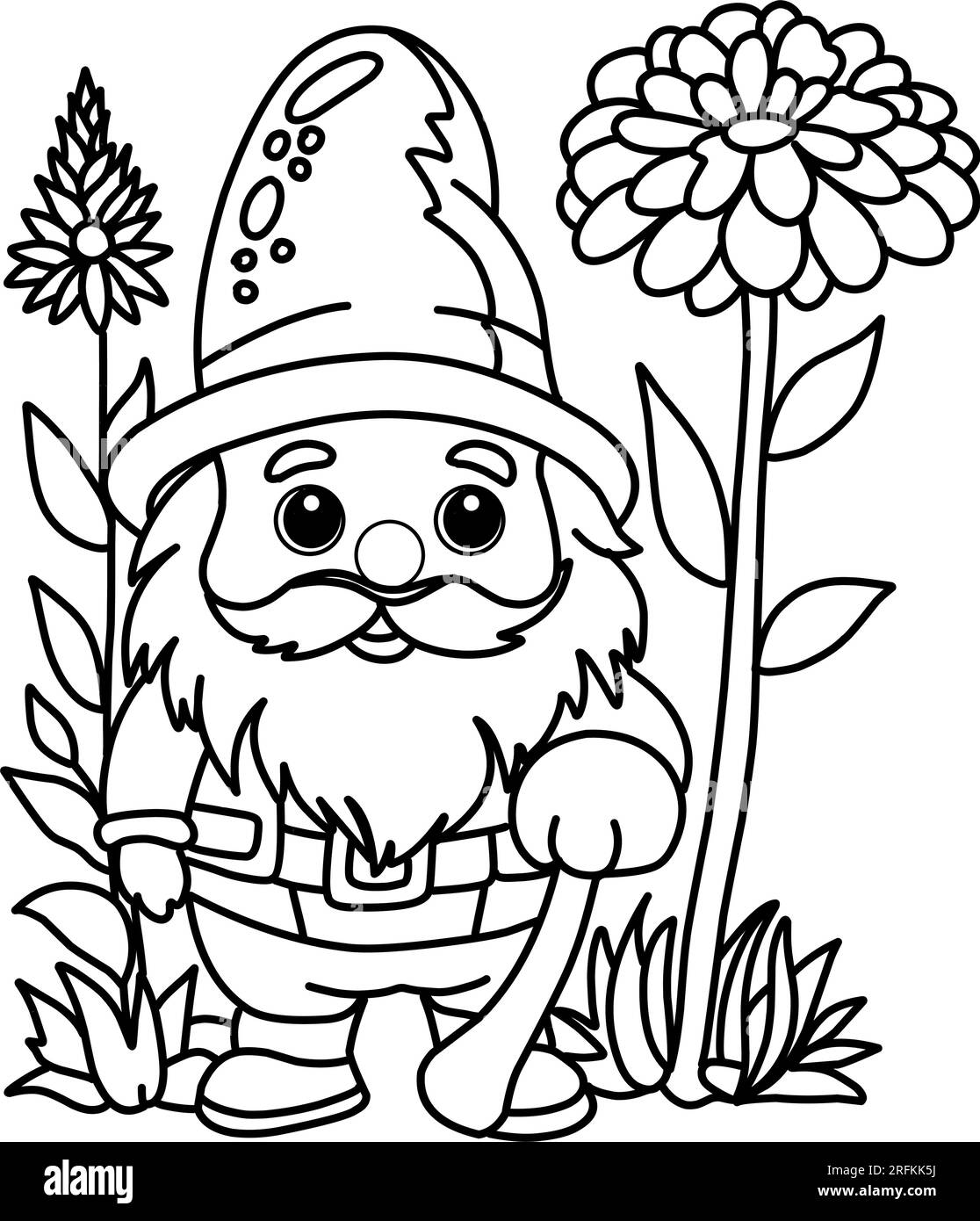 Coloring page with gnomes autumn coloring page stock vector image art