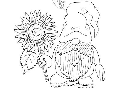 Enchanting gnome coloring pages