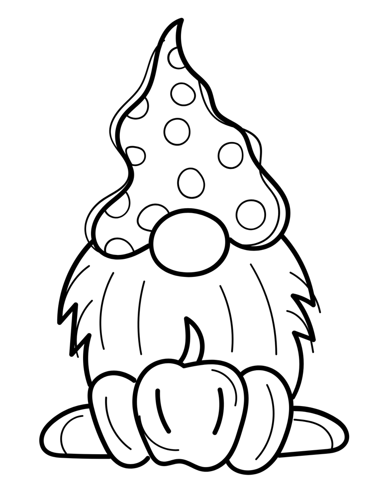 Free printable fall gnomes coloring pages