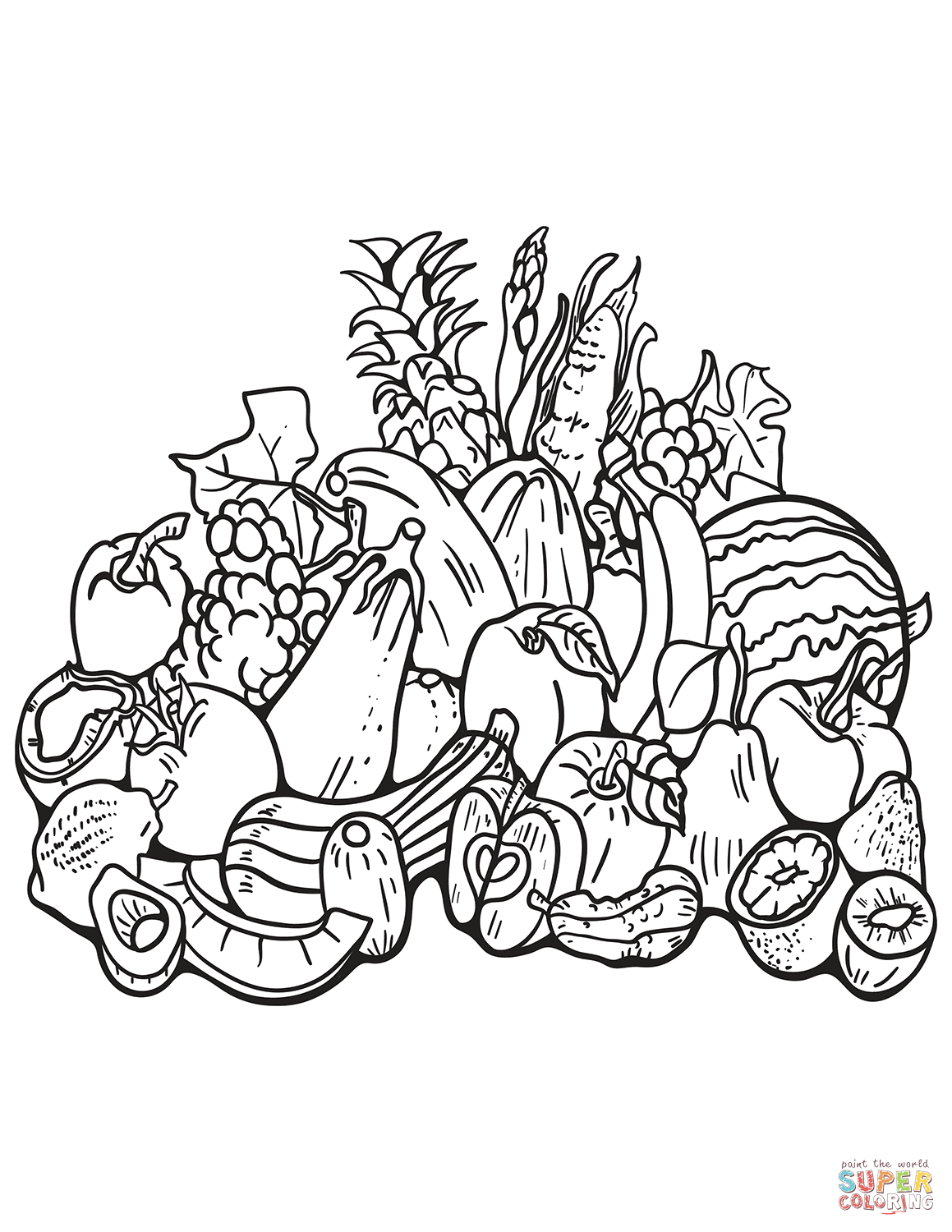 Fall harvest coloring page free printable coloring pages