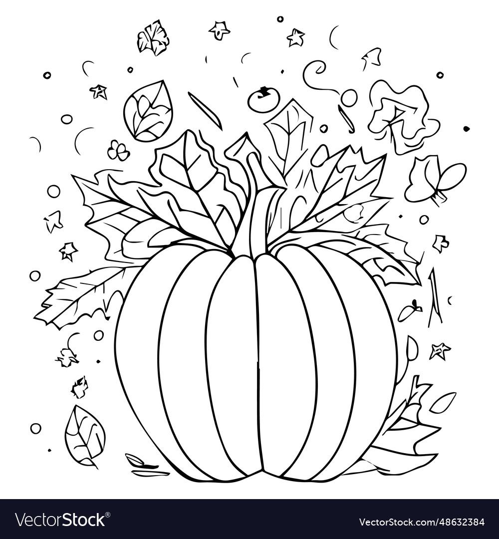 Autumn coloring pages for adults kindergarten fal vector image