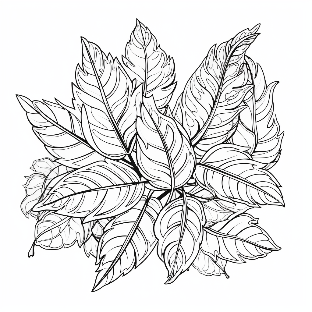 Fall leaves coloring pages for adults