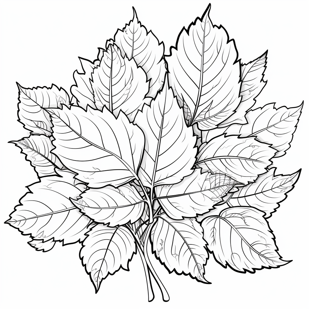 Fall leaves coloring pages for adults