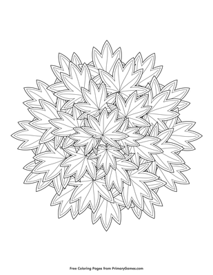 Leaf mandala coloring page â free printable pdf from