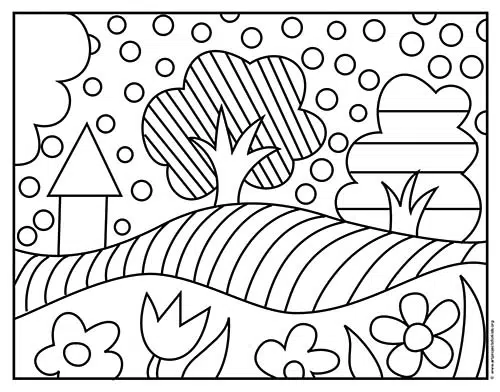 Easy pop art lesson tutorial and pop art coloring page