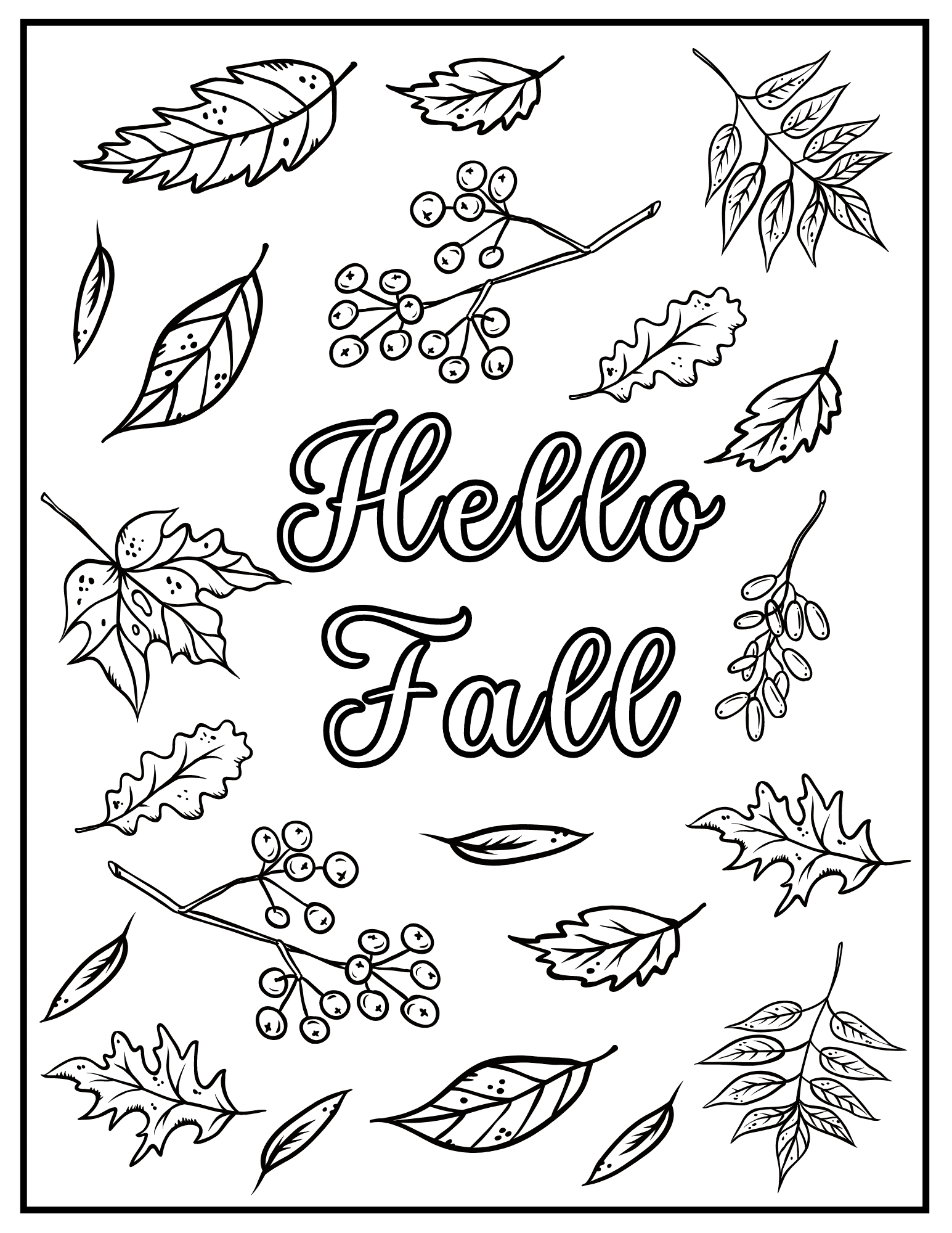 Free printable fall coloring pages