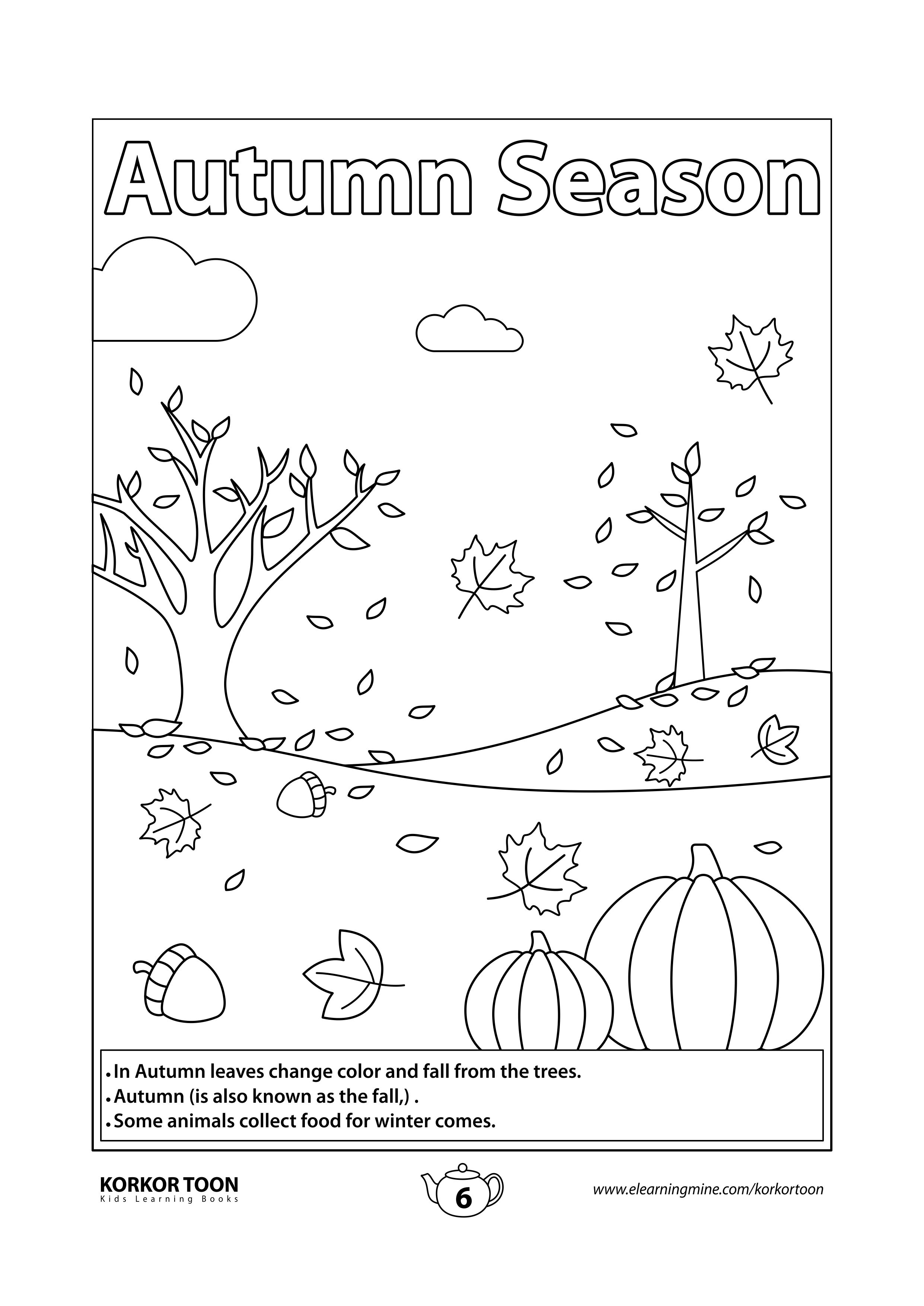 Seasons coloring book for kids autumn season coloring page fall preschool worksheets handwriting worksheets for kids seasons worksheets