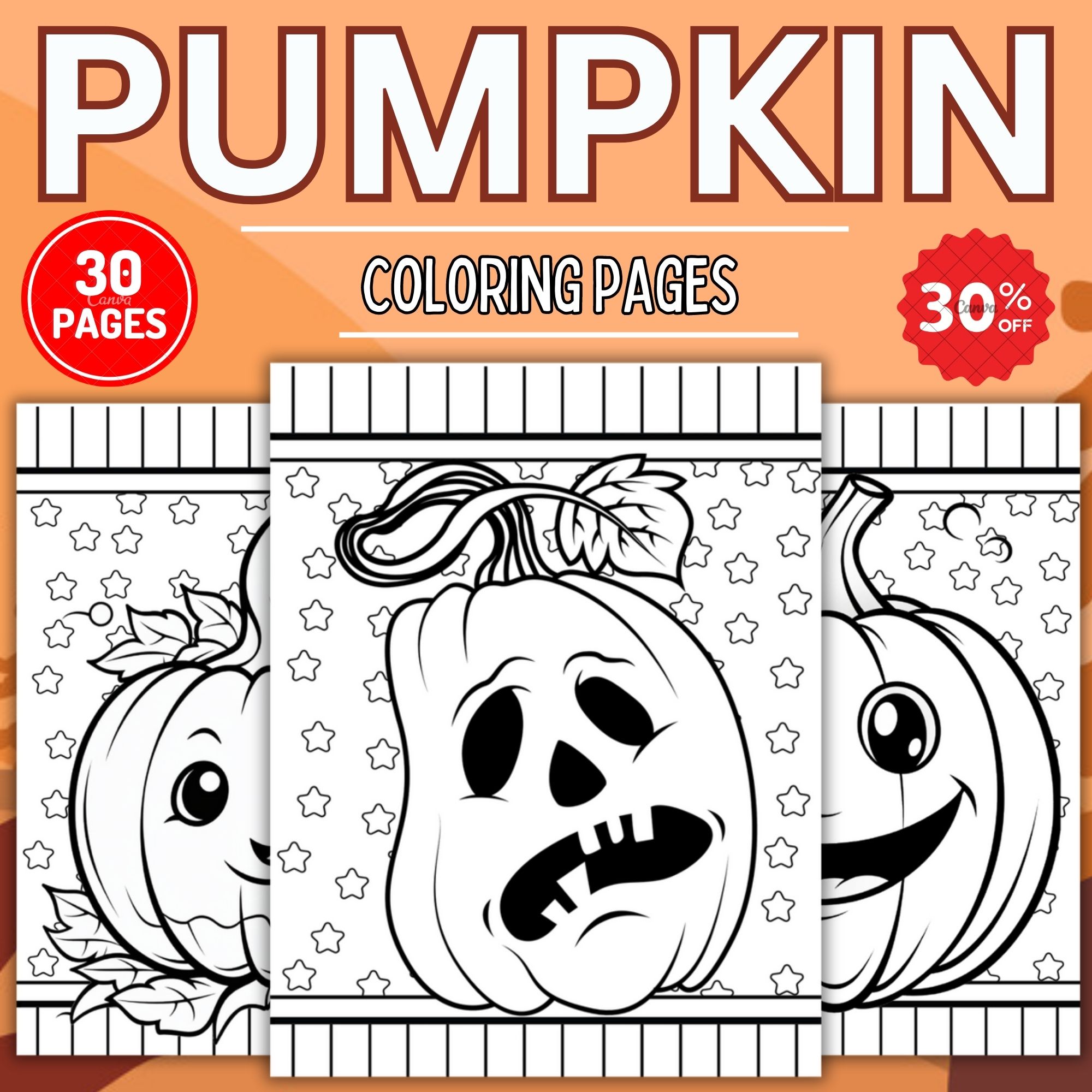 Printable autumn pumpkin coloring pages sheets