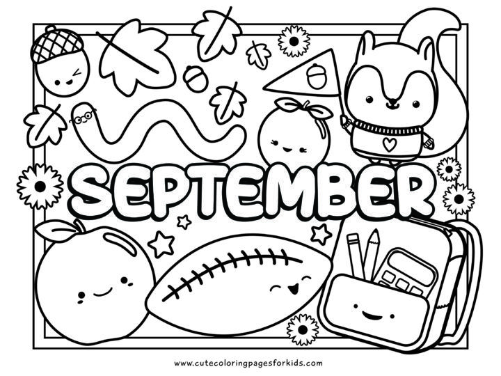 September coloring pages kindergarten coloring pages cute coloring pages fall coloring pages