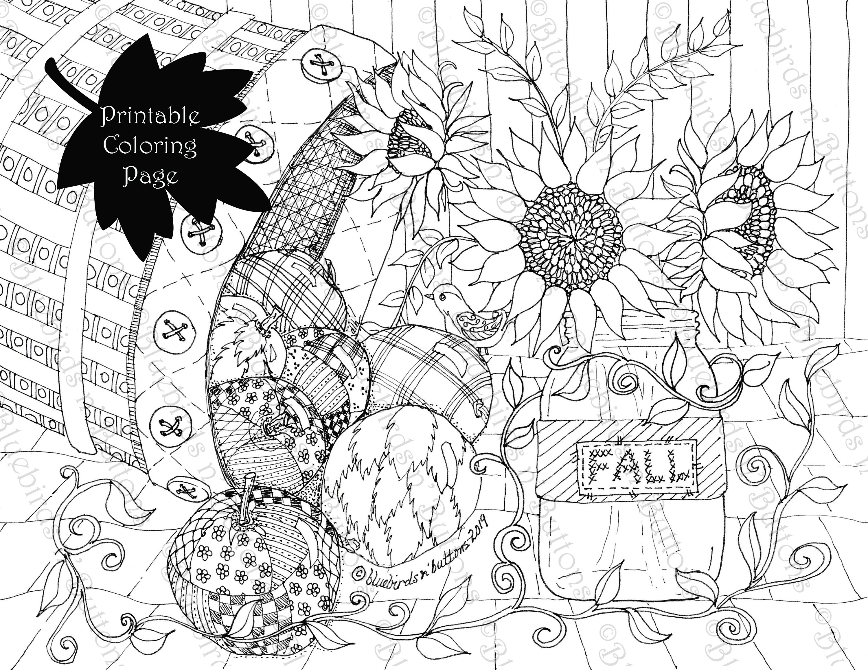 Coloring page printable coloring page september coloring fall coloring page download adult coloring page kids coloring pages