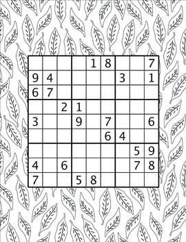 Fall sudoku dautomne by aquastephie tpt