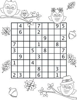 Fall sudoku dautomne by aquastephie tpt