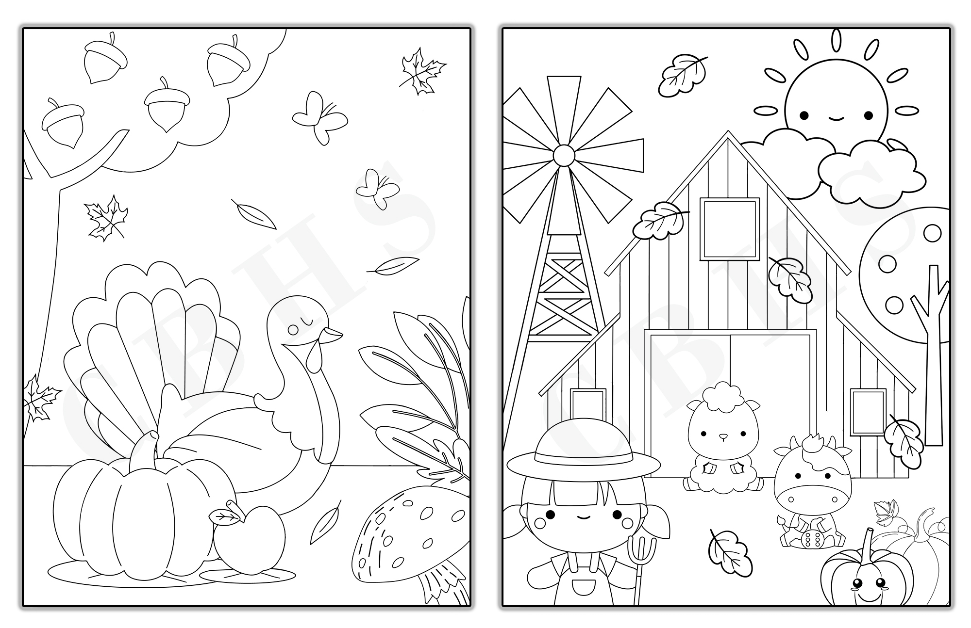Pdf thanksgiving and fall coloring pages for kids made by teachers