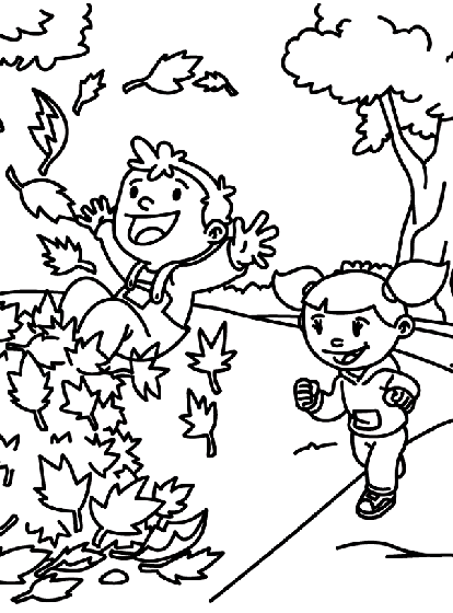 Fall time fun coloring page