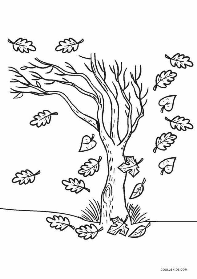 Beautiful fall tree coloring pages