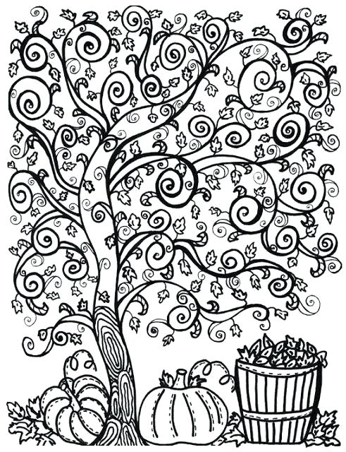 Coloring pages printable fall tree coloring page