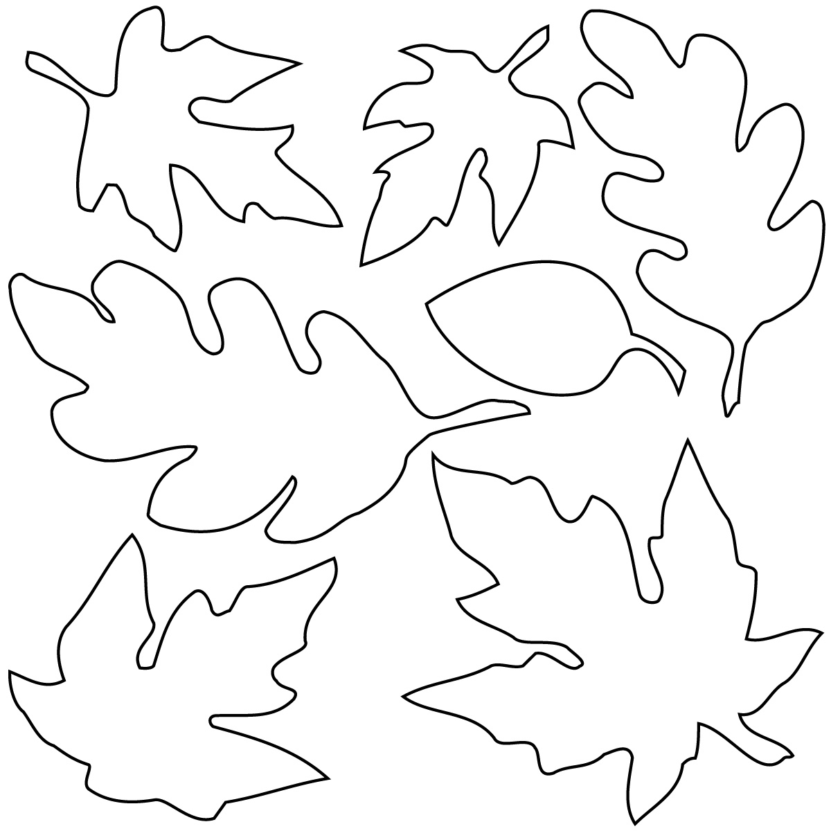 Fall leaves coloring pages