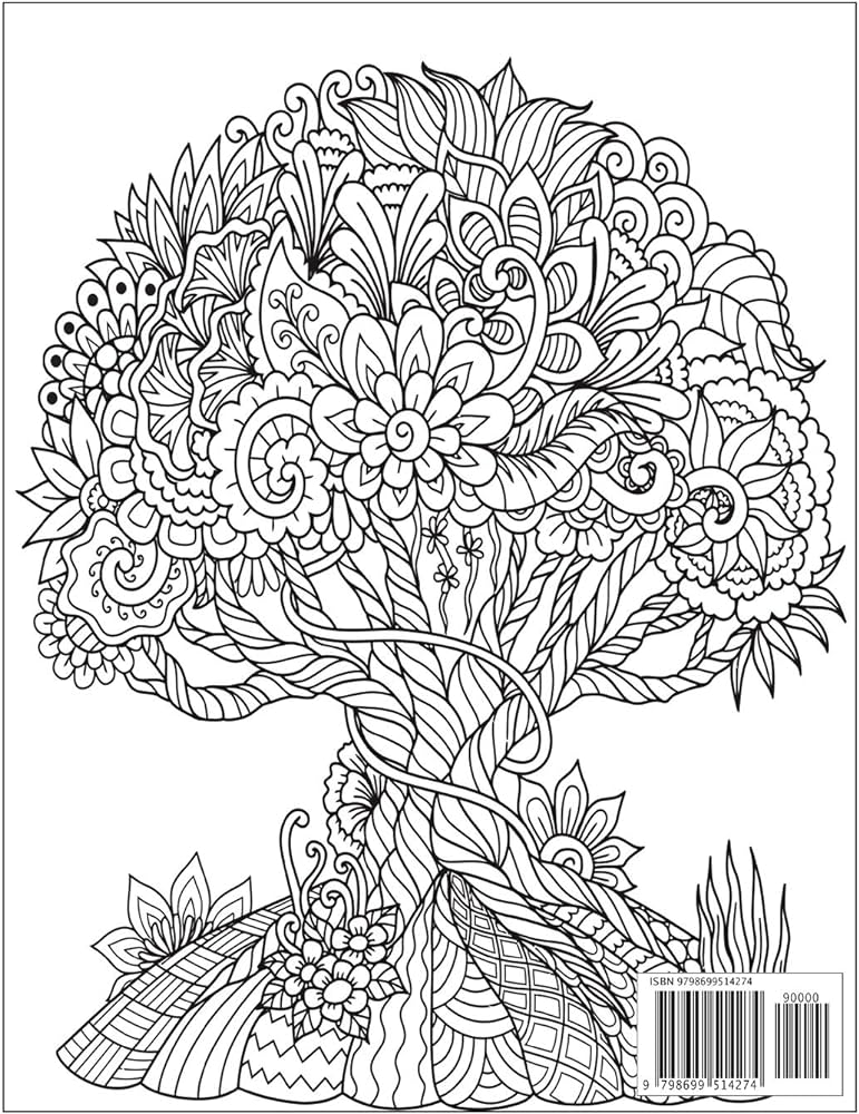 Tree coloring book for adult forests and trees adult colouring images and adult coloring book with stress relieving trees coloring book designs for relaxation by grate press nr