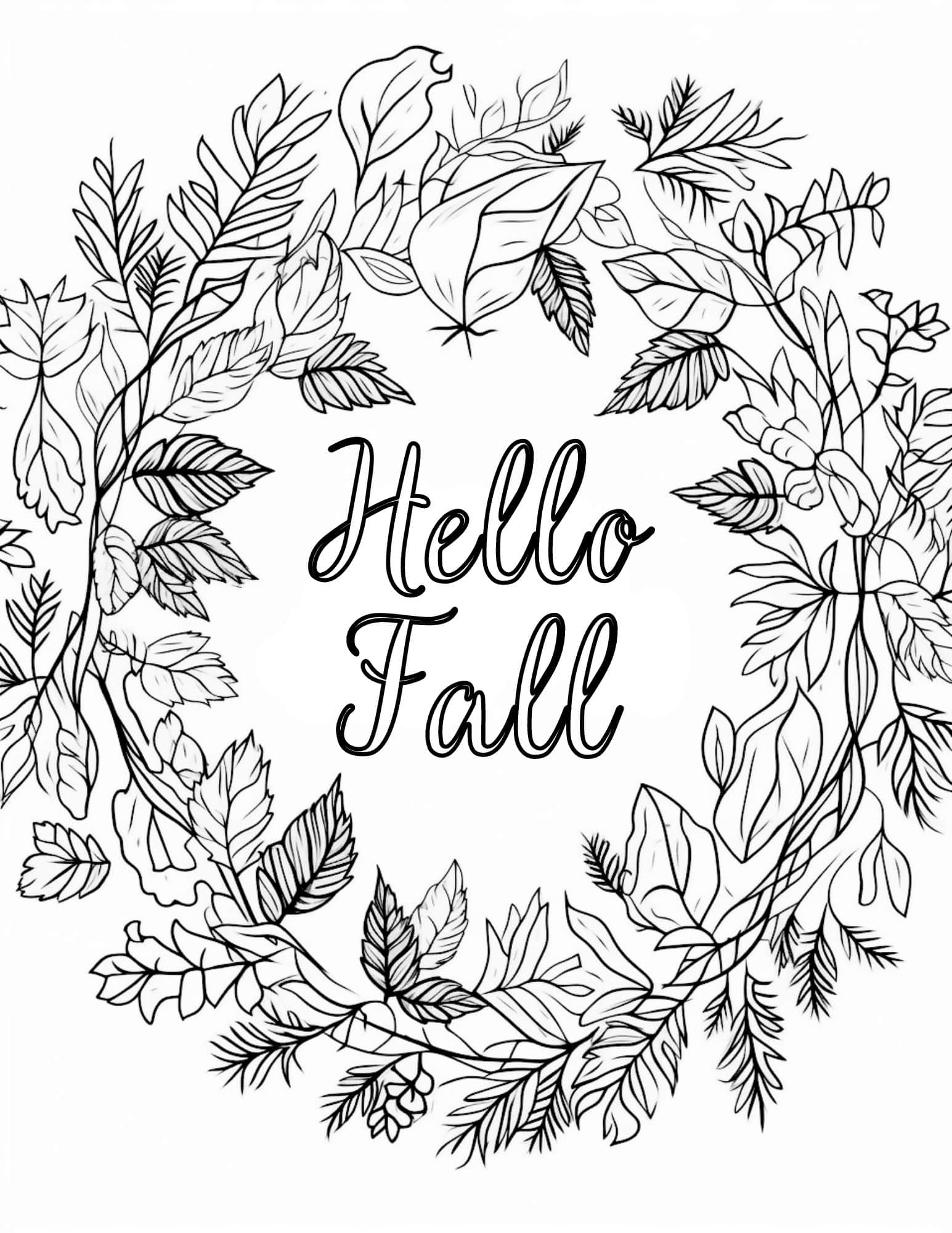 Fall coloring pages for both kids and adults