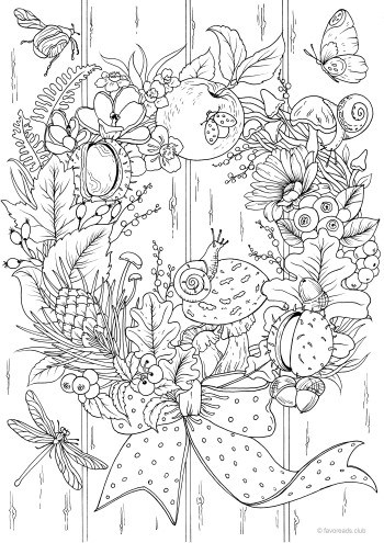 Autumn wreath â favoreads coloring club