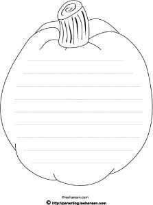 Pumpkin coloring page shape paper with guide lines