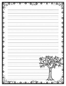 Autumn fall writing prompts and paper with dotted lines lined writing paper writing paper printable stationery writing paper