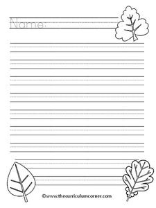 Fall writing paper printables for st