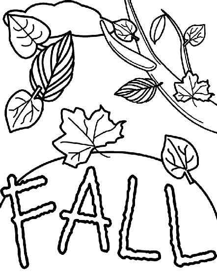 Fall leaves coloring page