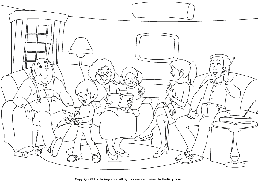 Family coloring sheet turtle diary