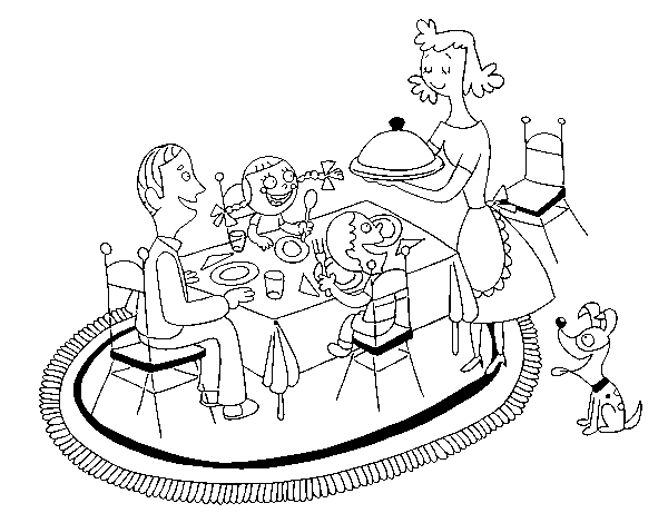 Dinner coloring page