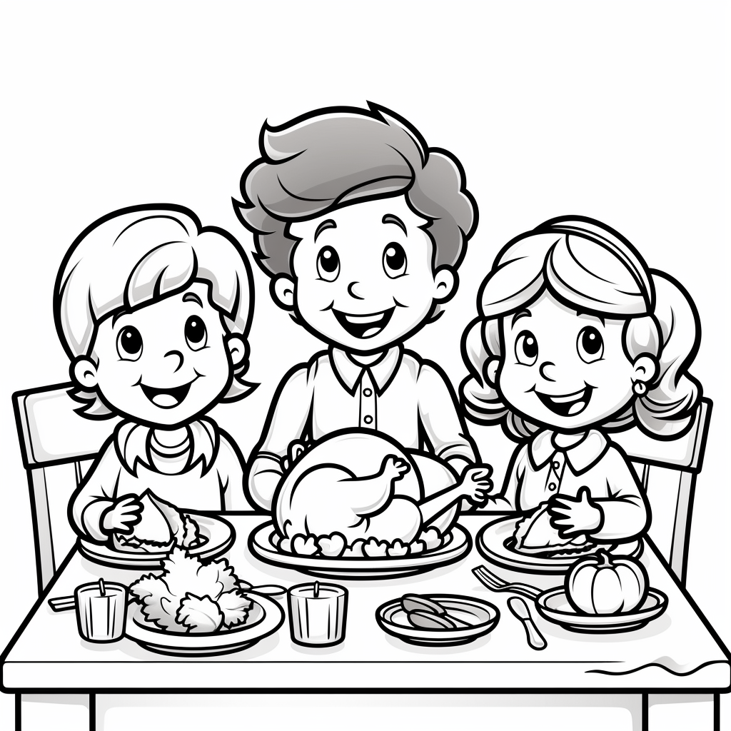 Thanksgiving coloring pages simple