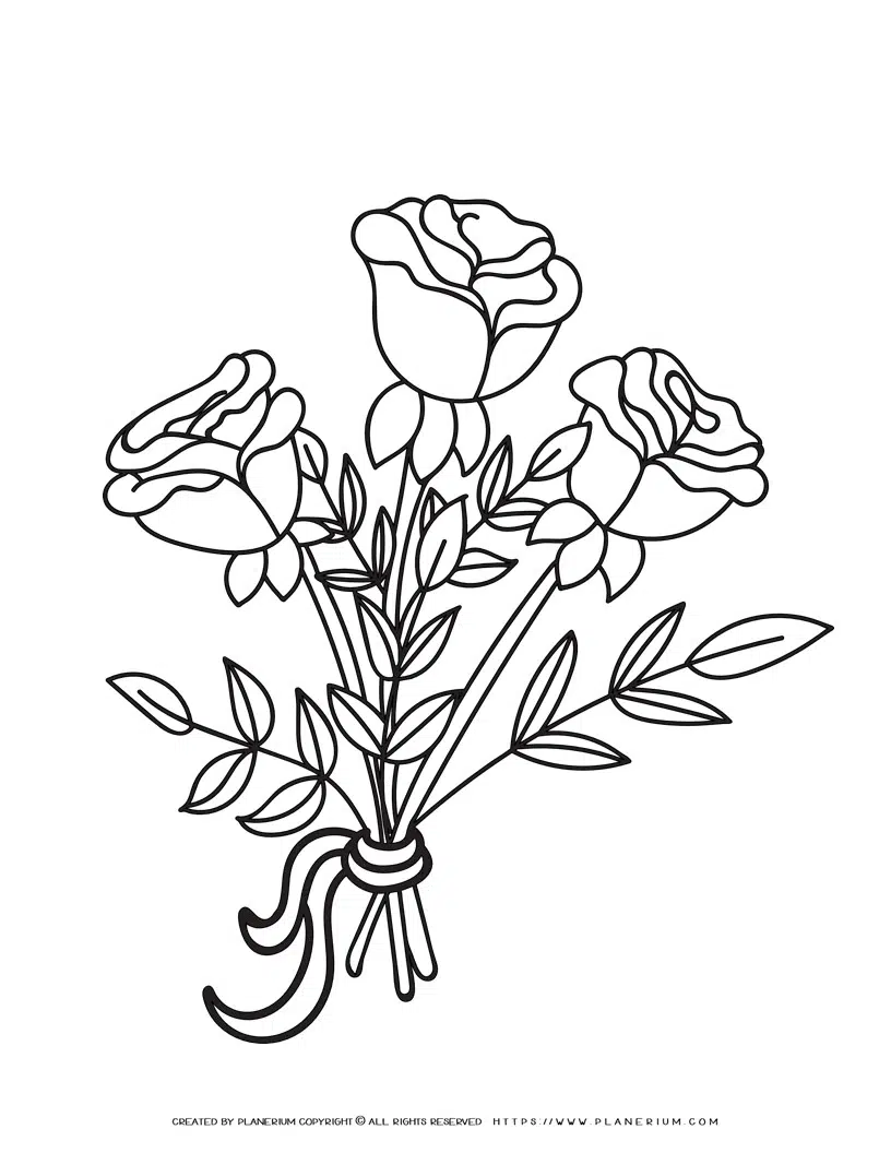 Roses coloring page