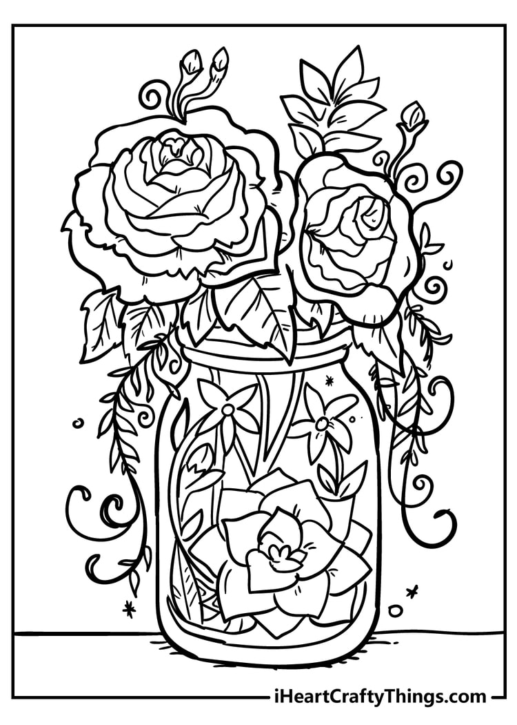 Flower coloring pages free printables