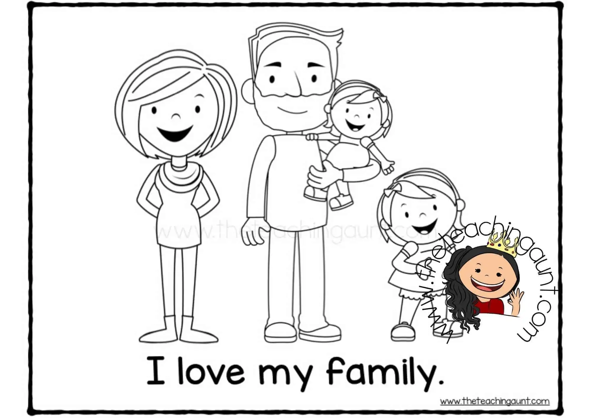 Free family members coloring pages