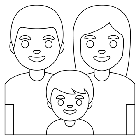 Family man woman and boy emoji coloring page free printable coloring pages