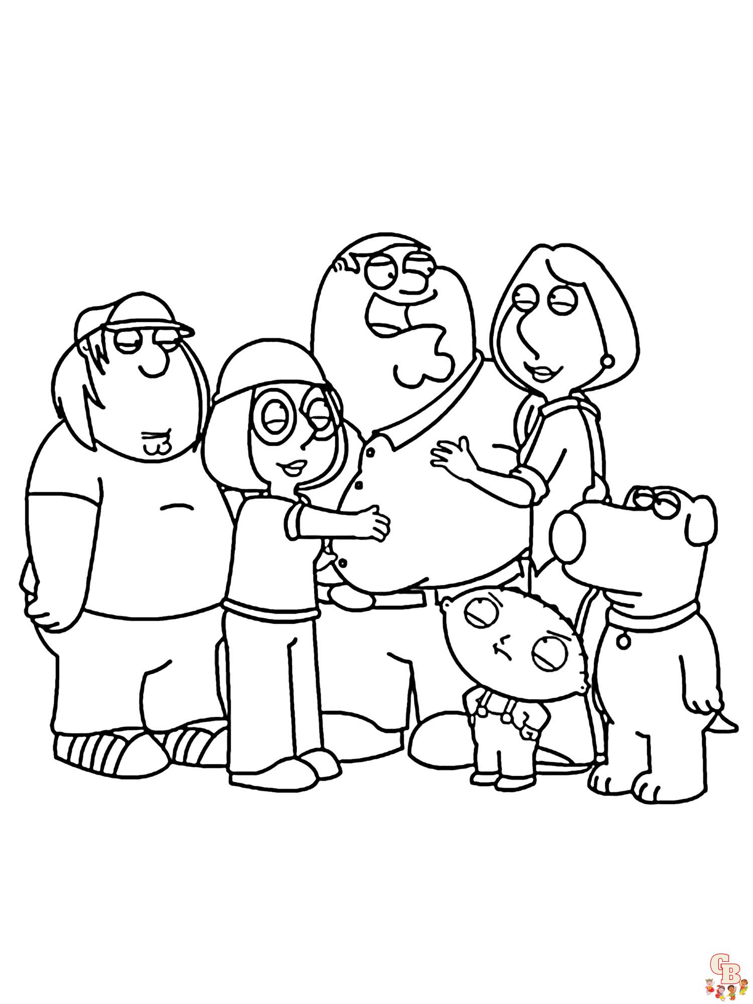 Enjoy coloring with free family guy coloring pages printable