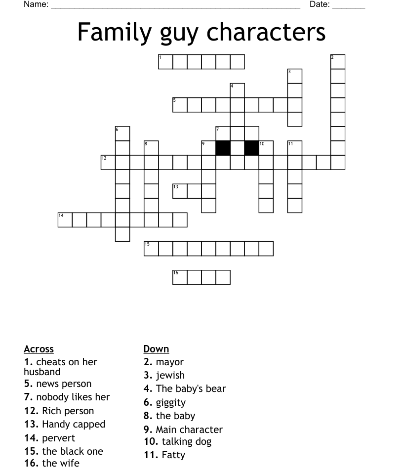 Family guy word search