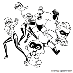 The incredibles coloring pages printable for free download