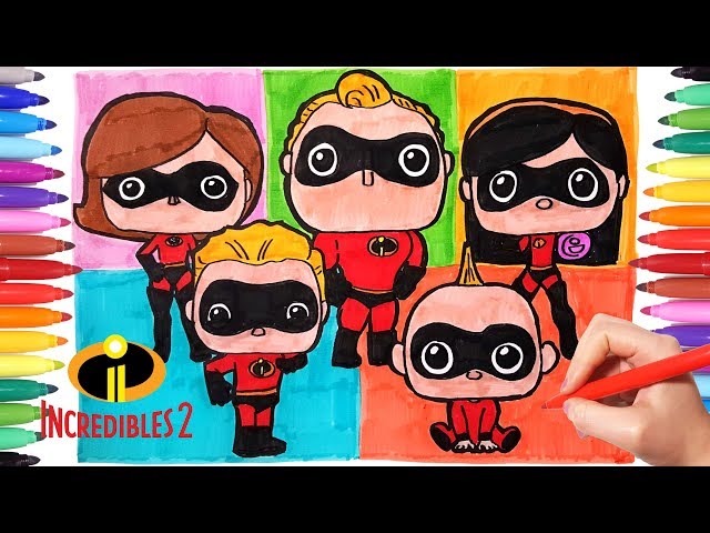 Incredibles coloring pages watch how to draw the incredibles faily r incredible elastigirl