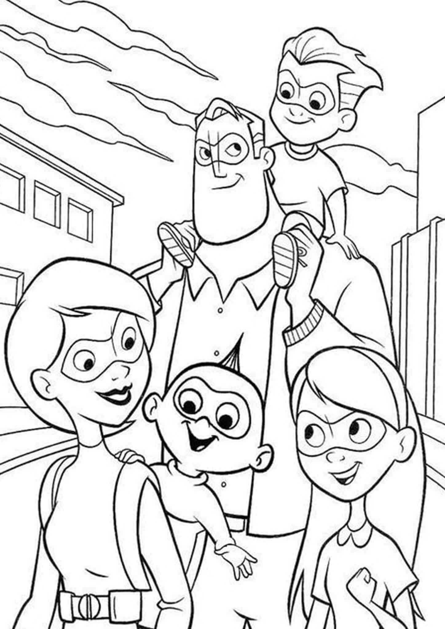 Free easy to print incredibles coloring pages cartoon coloring pages family coloring pages disney coloring pages