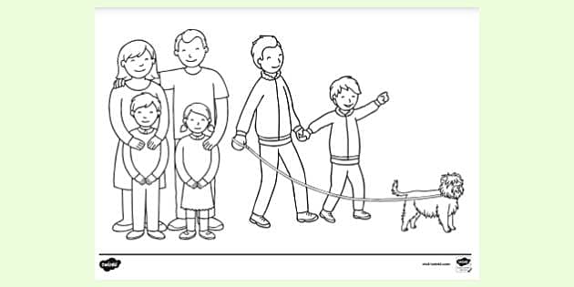 Free printable family colouring page teacher