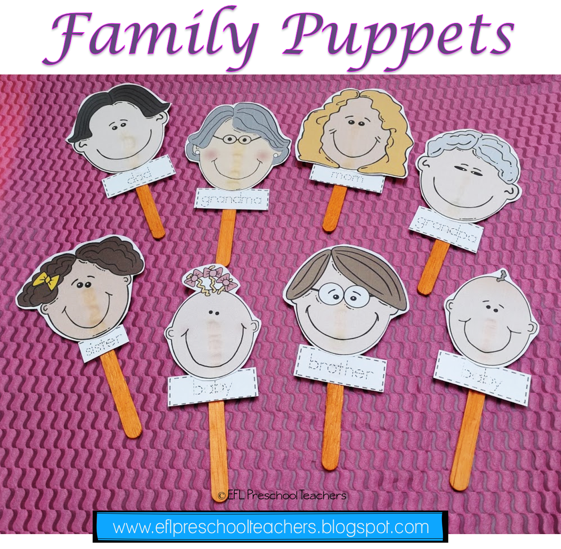 Eslefl preschool teachers family unit puppets