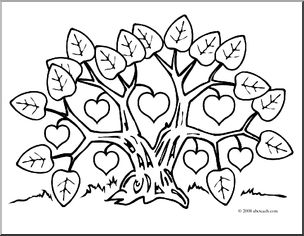 Clip art family tree coloring page i