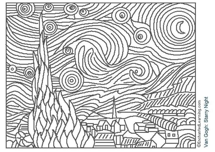 Free printable famous art colouring pages for kids updated