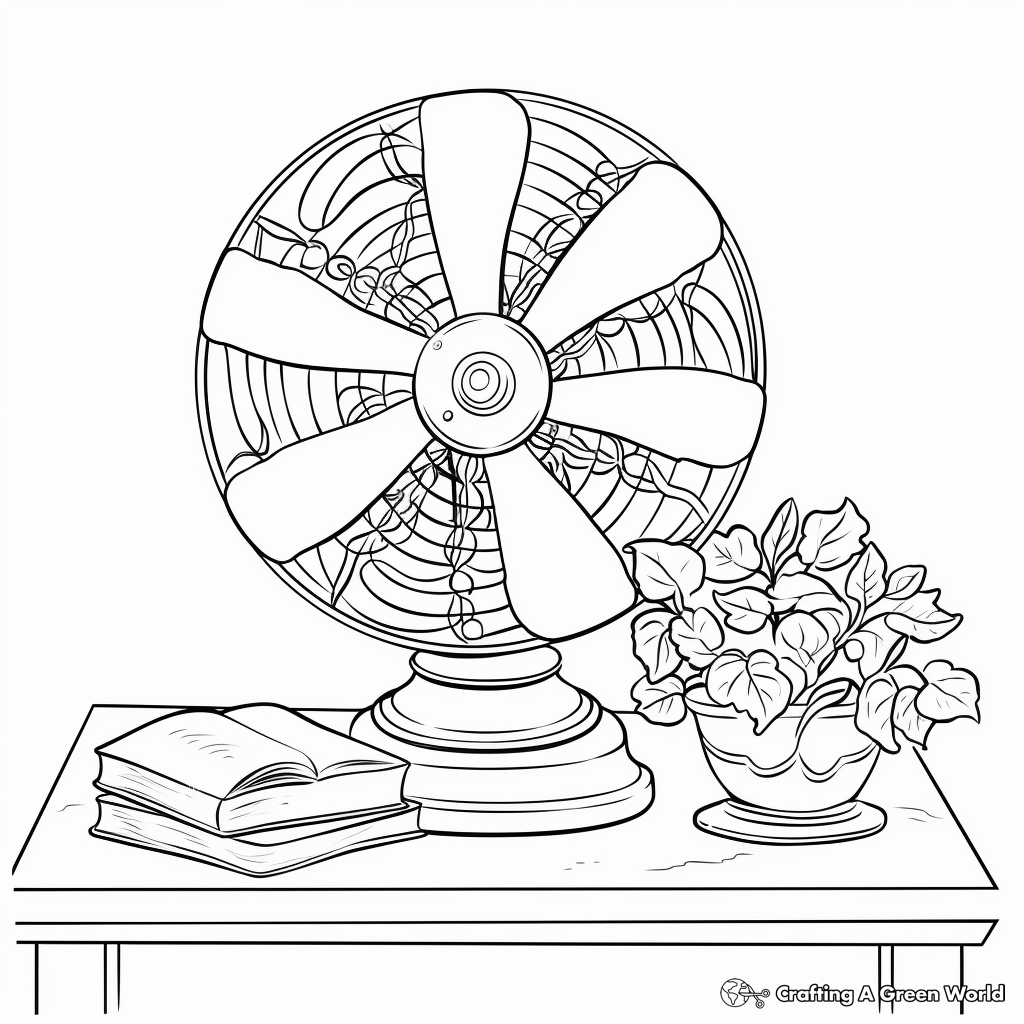 Fan coloring pages