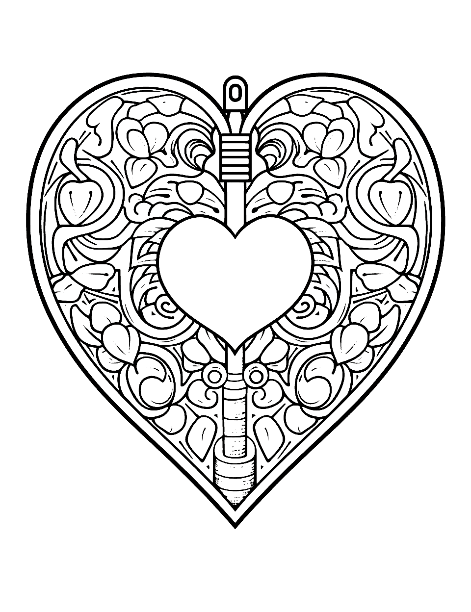 Free heart coloring pages for kids printables