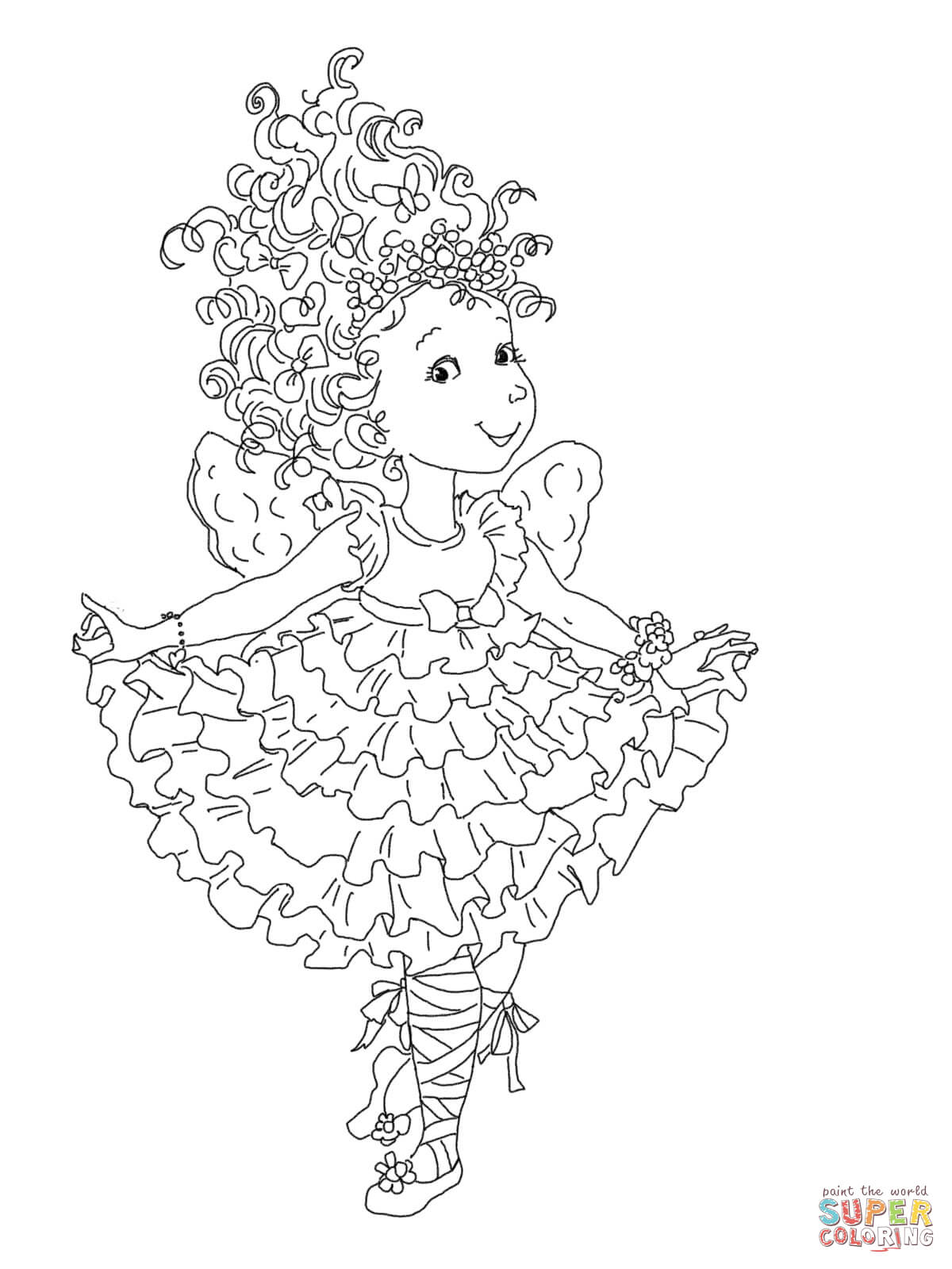 Fancy nancy curtseying coloring page free printable coloring pages