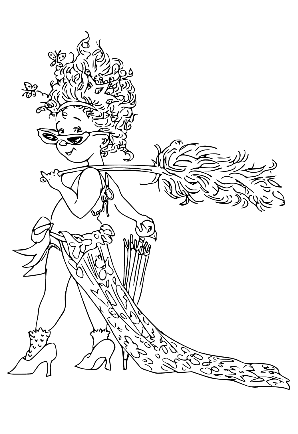 Free printable fancy nancy heat coloring page for adults and kids