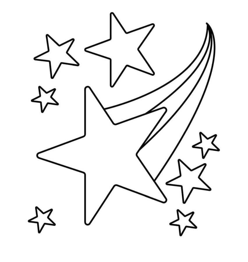 Free printable star coloring pages